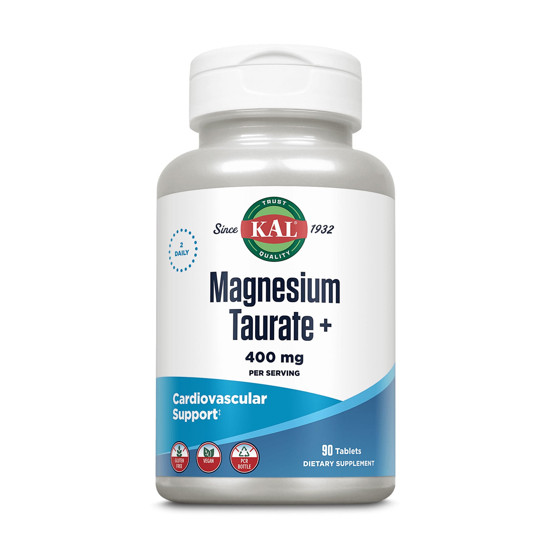 Таурат магнію KAL Magnesium Taurate+, 400 мг, 90 таблеток